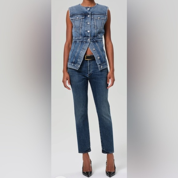 Citizens Of Humanity Denim - Citizens Of Humanity Straight Leg Jeans in Dark Blue Wash